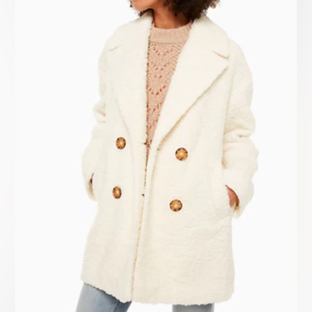 kate spade new york Teddy Faux Dux Wool Coat Size Medium - Picture 1 of 10